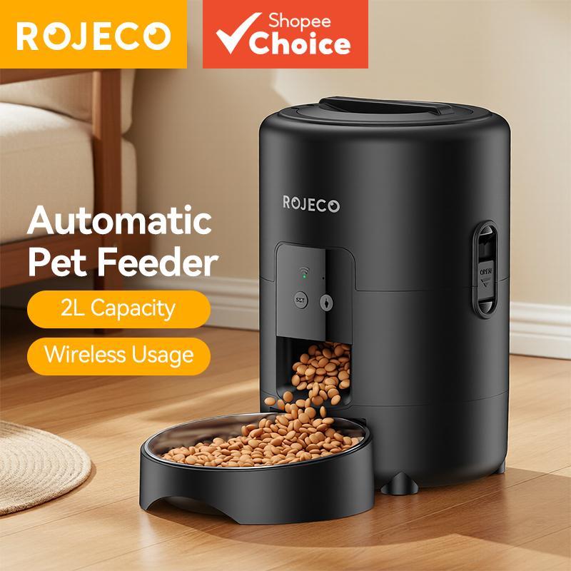 Novo ROJECO 2L Comedouro Automático para Animais de Estimação, Alimentador Inteligente de Pets com WiFi, Temporizado e