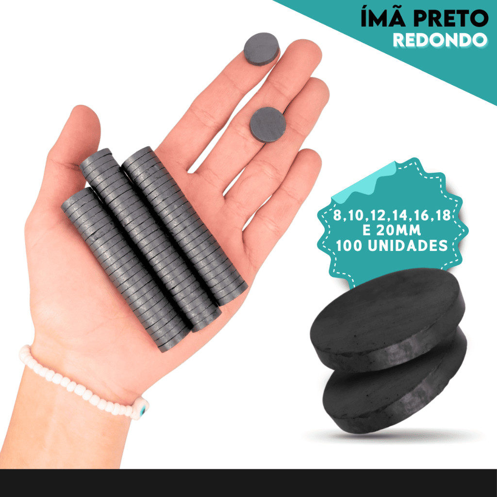 Imã - Kit C/ 100 - Diversos Tamanhos - AV