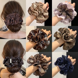 Elástico de cabelo retrô estilo coreano, elástico grande para coque, acessório de cabelo versátil, elástico de cabelo ex