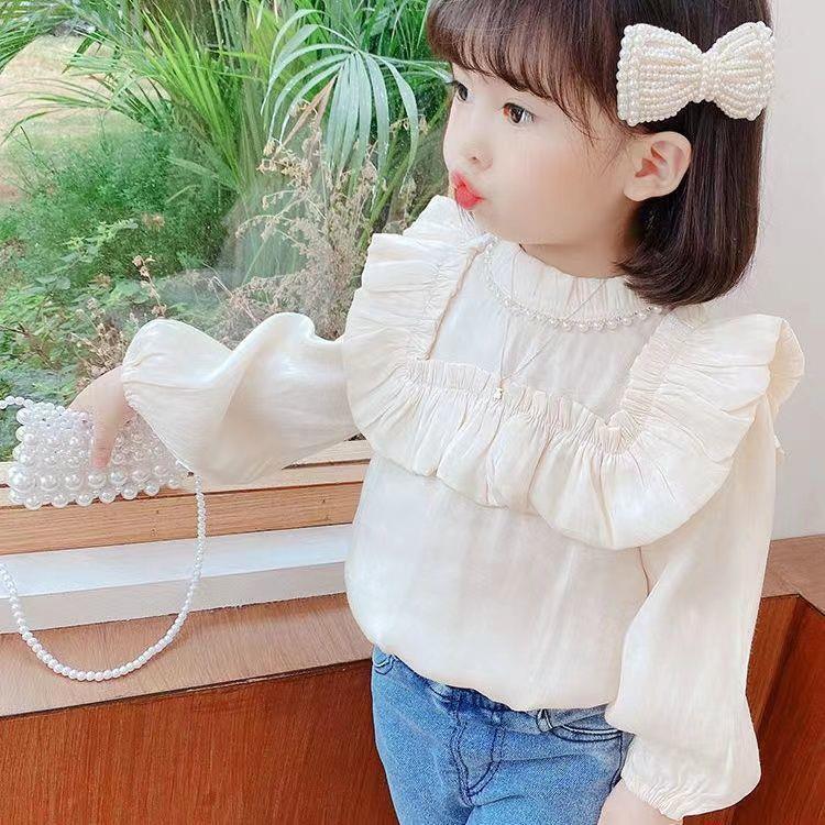 Meninas camisas moda camisas de manga comprida primavera outono novo estilo meninas bebê crianças outono Bottoming topos