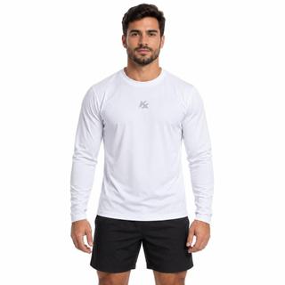 Camiseta Segunda Pele Kanxa Manga Longa Branca - Ajuste Próximo ao Corpo e Conforto para Treinos