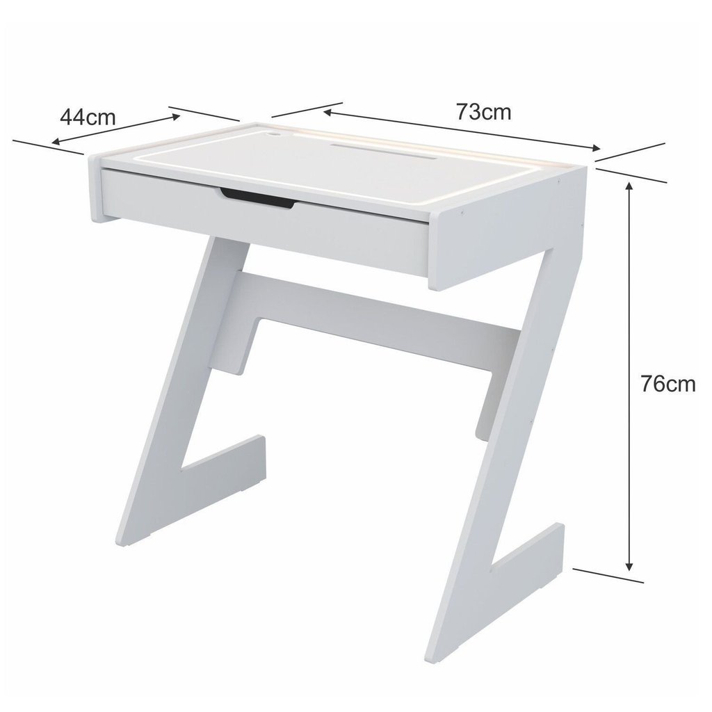 Escrivaninha para Escritório com Luz Rosa Neon 1 Gaveta 73cm Branco · foto 2