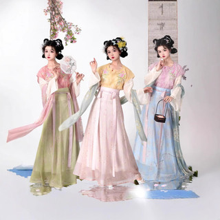 Shaohua Feito em Tang Hanfu Bordado Tang Yuzi Cintura Comprimento Saia Oito Quebrada Pequeno Olhar Mais Magro Terno Pequ