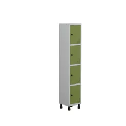 Armário Locker Guarda Volume Aço Light 4 Portas 34,5x179,5cm Verde e Cinza Cinza/Verde