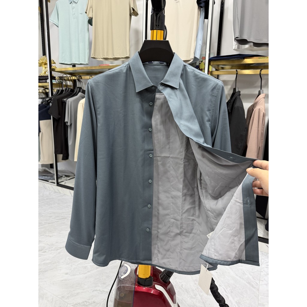 Etiqueta de corte Yajia!Temperatura de bloqueio de algodão!Camisa masculina de manga comprida estilo empresarial camisa 