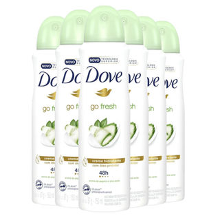 Kit 6 Desodorantes Aerosol Dove Go Fresh Pepino E Chá Verde 150ml