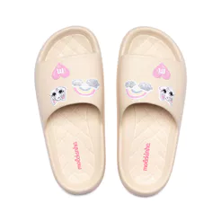 Chinelo Slide Infantil Molekinha Aplicações Eva Creme