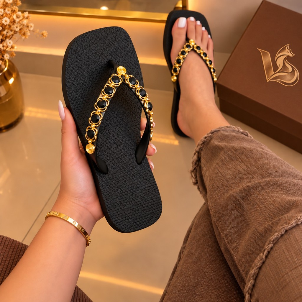 Chinelo Feminino Pedraria Rasteirinha Sandália Confortável Leve Antiderrapante Elegante Casual Dia a Dia