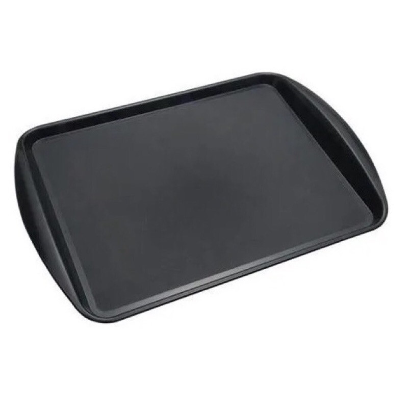 Kit 10 Bandeja de Refeitório & Fast Food Preta Vermelha