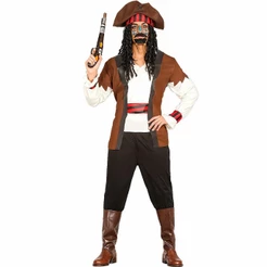 Fantasia Pirata Adulta Masculina de Luxo Roupa Jack Cosplay Completa Pra Halloween Festa Carnaval