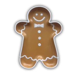 Bandeja Decorativa Biscoito Gingerbread Branca SO BOLEIRAS