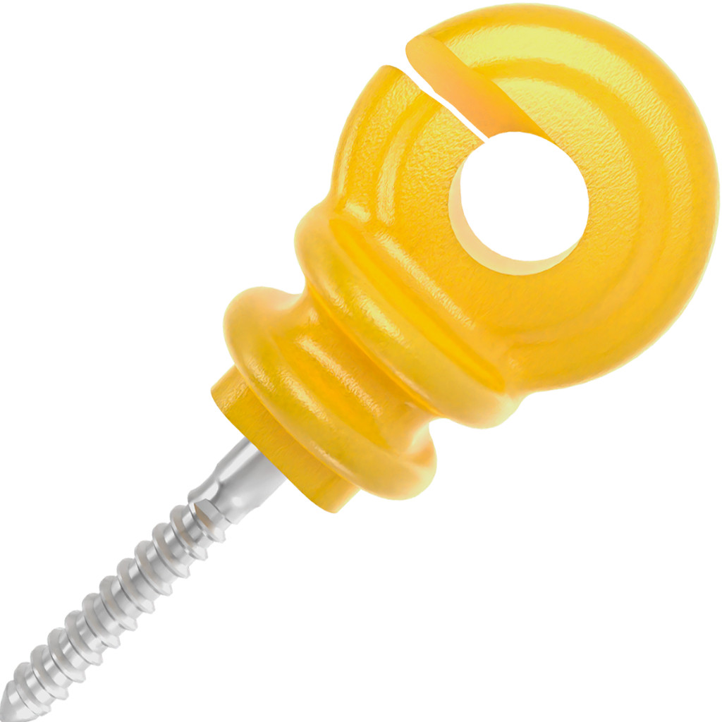 50un Isolador Gancho Afastador 7cm Cerca Elétrica Durável Reforçado Alta Resistência Amarelo