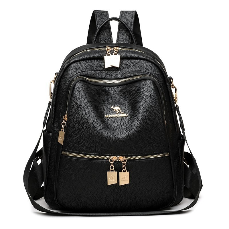 mochila De Costas Couro Social Feminina Elegante Reforçada Top canguru 772 em Oferta na Shopee