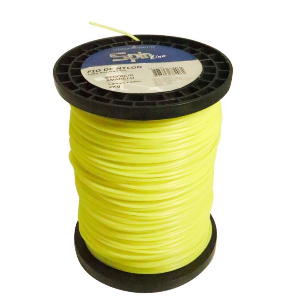 Fio de Nylon Quadrado 3,0 mm 2 kg 226 Metros Amarelo SPIN