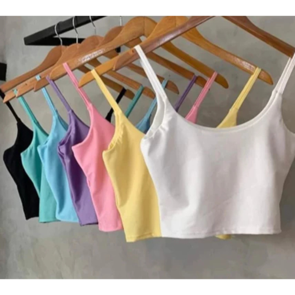 cropped feminino alça fina forrado blusinha Suplex Regata Feminina Básica Moda Blogueira