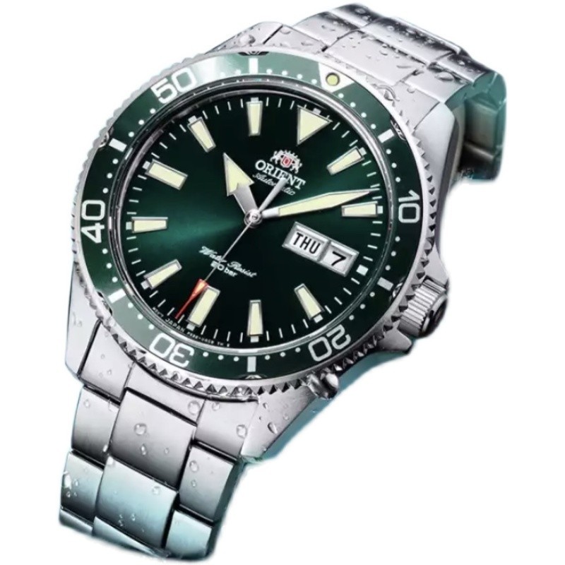 Orient Relógio Automático Masculino Luminoso Esportivo Pulseira De Aço Sólido