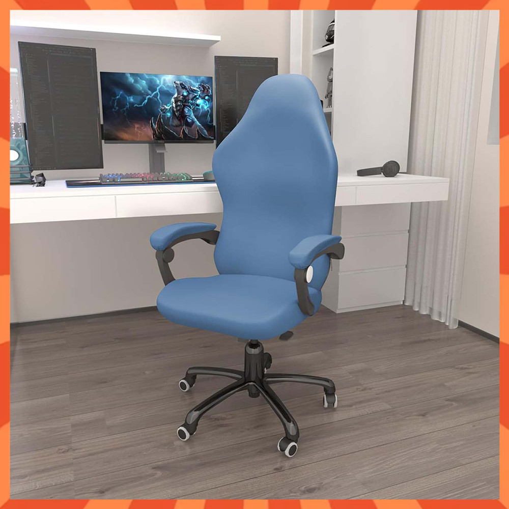 Capas para cadeira de jogos com apoio de braço, capas de cadeira de jogos com universais elásticas - 4 peças, Azul