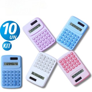 Conjunto 10 Mini Calculadora Calculadoras de Bolso Coloridas Facilidade Praticidade Promoção em Oferta na Shopee