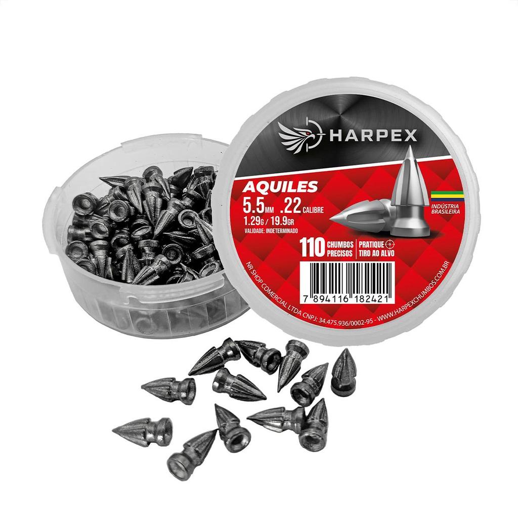 Detalhes do Kit 2 Chumbinhos Aquiles 110 uni/cd e Órion 100 uni 5.5mm - Harpex