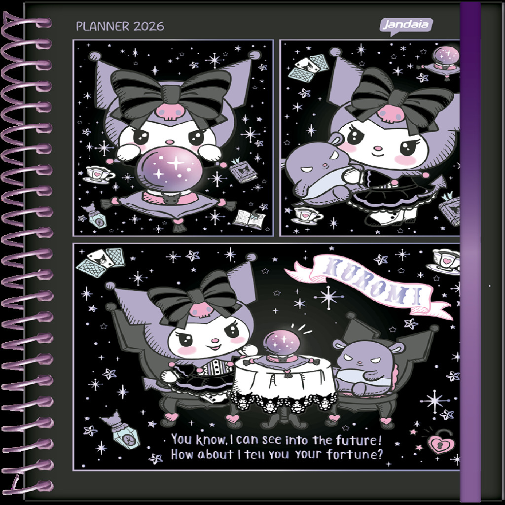 Agenda Planner 2026 160 Páginas Kuromi – 1 Unidade Sortida