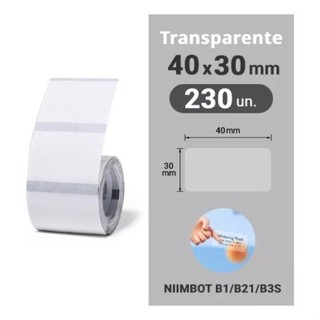 Rolo Etiqueta Niimbot B1 / B21 Transparente 40x30mm (230un) em Oferta na Shopee
