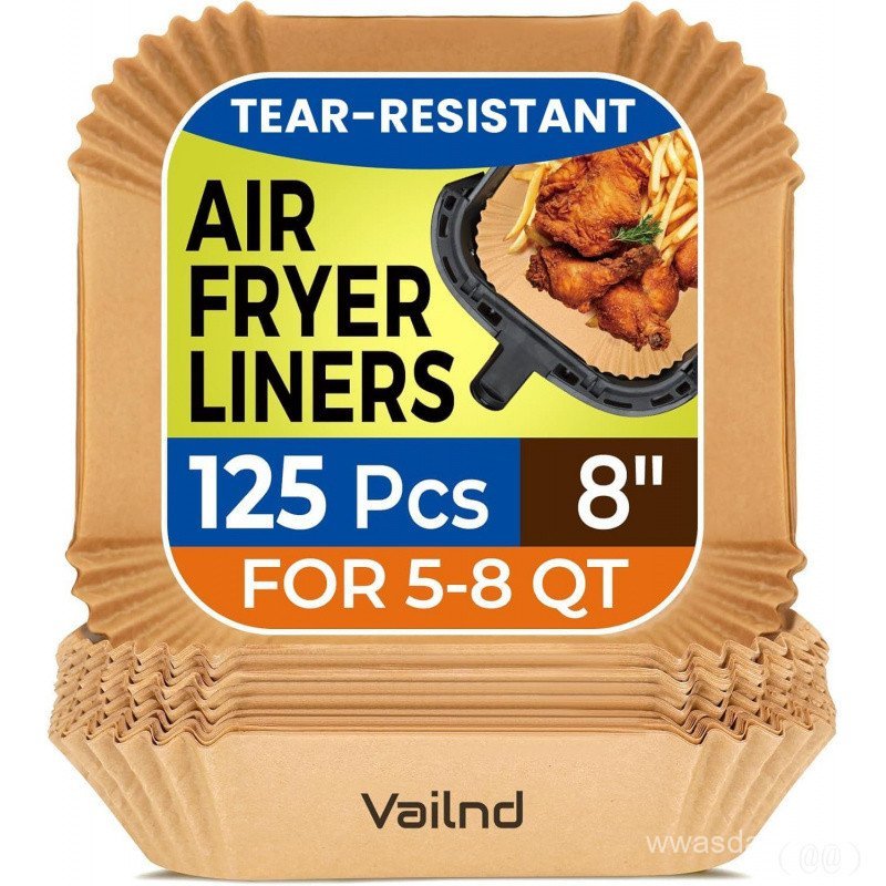 Forros de papel para air fryer, 125 folhas de papel pergaminho, forros descartáveis para air fryer para uso em micro-ond