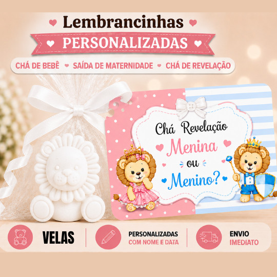 25 Lembrancinhas Velas Perfumadas Cha de Bebe leanzinho  (VELAS)