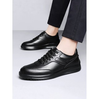 Sapatos masculinos de couro de camada superior verão couro genuíno sapatos casuais tênis britânico All-Match oco respirá