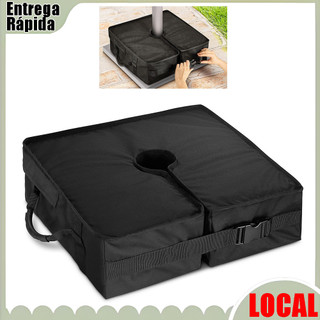 Base para guarda-sol ao ar livre, saco de areia fixo quadrado, Material de poliéster (45 x 15 cm de diâmetro interno 8 c