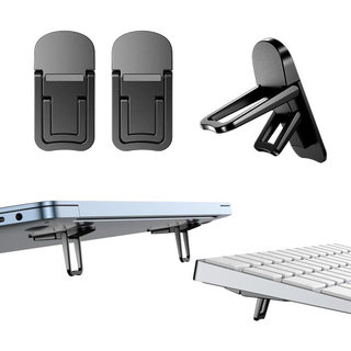 Conjunto de 2 peças Mini Suporte Dobrável para Laptop Suporte Portátil 2 Ângulos Ajustáveis Levantamento de Teclado de L