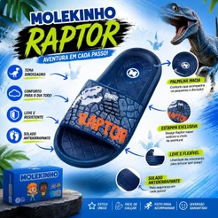 Sandália Infantil Chinelo Eva Anti-Derrapante Dinoussauro Rex