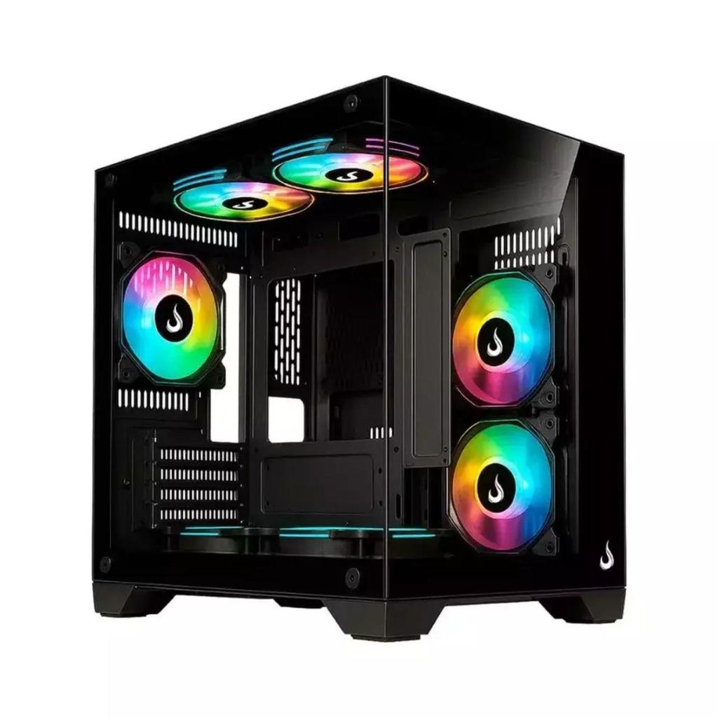 Gabinete Gamer Aquário Rise Mode Galaxy Glass M Mini - Vidro Temperado - Micro ATX - Preto