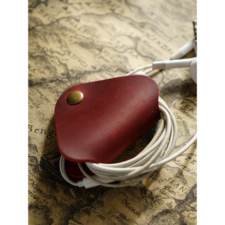 Dispositivo de armazenamento de fone de ouvido de couro genuíno genuíno Crazy Horse Leather Hub Dispositivo de armazenam