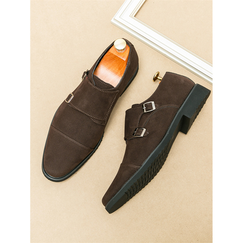 Nubuck couro respirável sapatos de couro Formal estilo britânico três articulações Derby sapatos photo Studio foto banqu