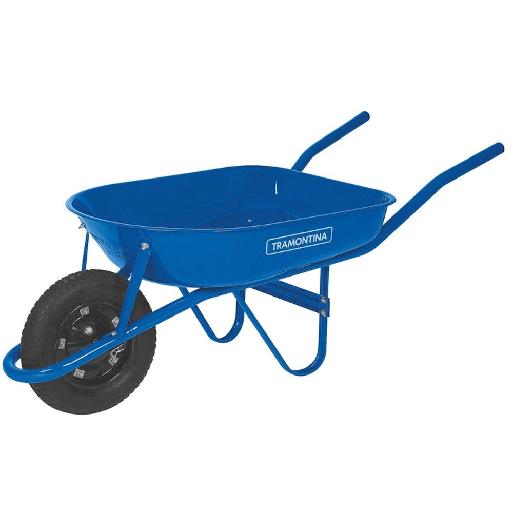Carrinho de mão com caçamba metálica rasa 50L Tramontina