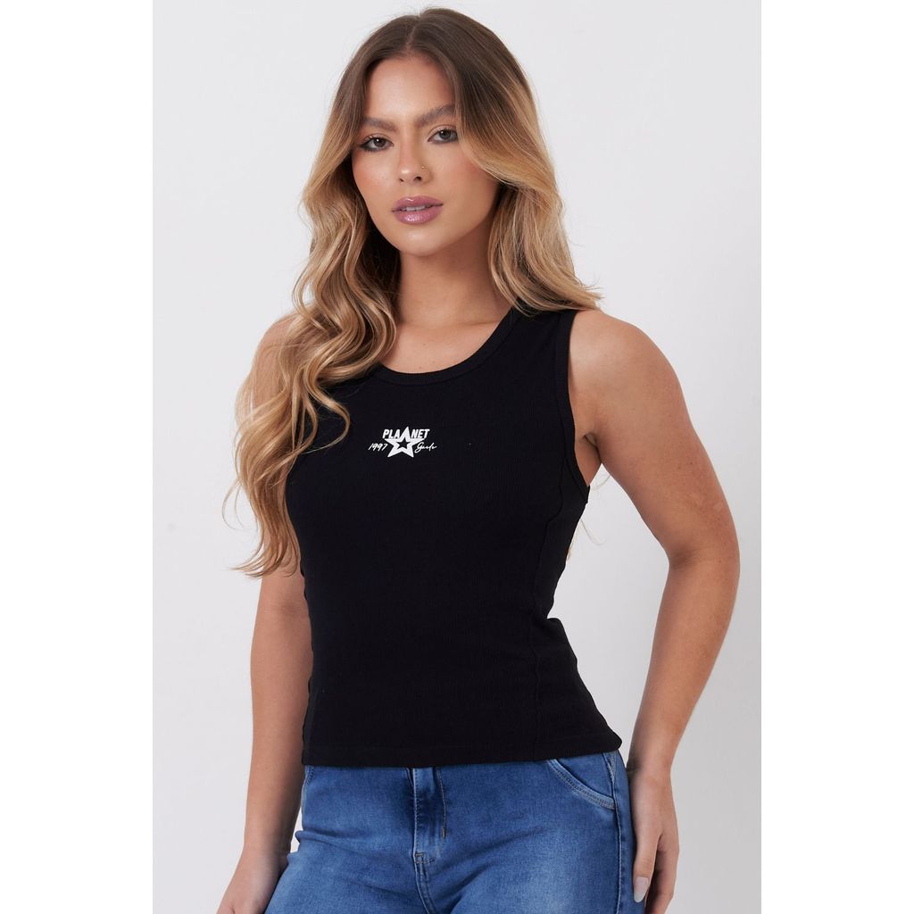 Regata Feminina Com Silk 1997 Planet Girls Preto
