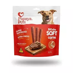 Petiscos Macios P/ Cães Soft Palito Carne Papaya Pets 500g