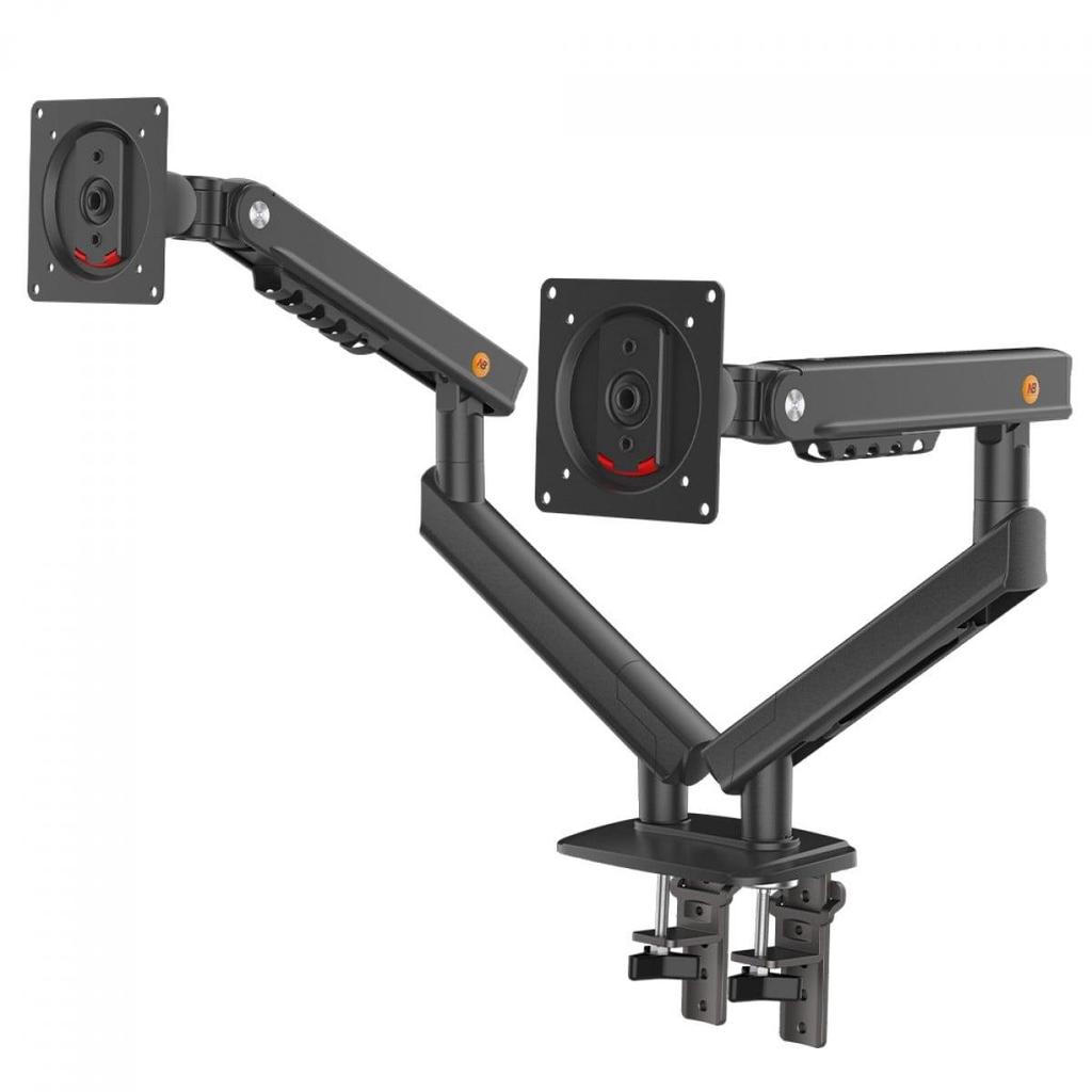 Suporte de Mesa Ergonômico North Bayou Dual Arm A5-C, Articulado, Para 2 Monitores de 17 Até 32 Pol, Preto