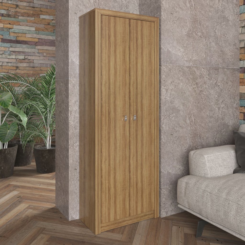 Armário para Escritório 171,5x60cm com 2 Portas e 5 Prateleiras ME4105 Marrom/Amendoa Amêndoa