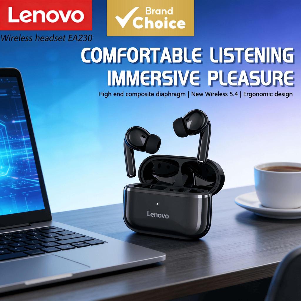 Fones de Ouvido Lenovo EA230, TWS Bluetooth 5.4, 40h de bateria, baixa latência, som HiFi, ergonômicos,