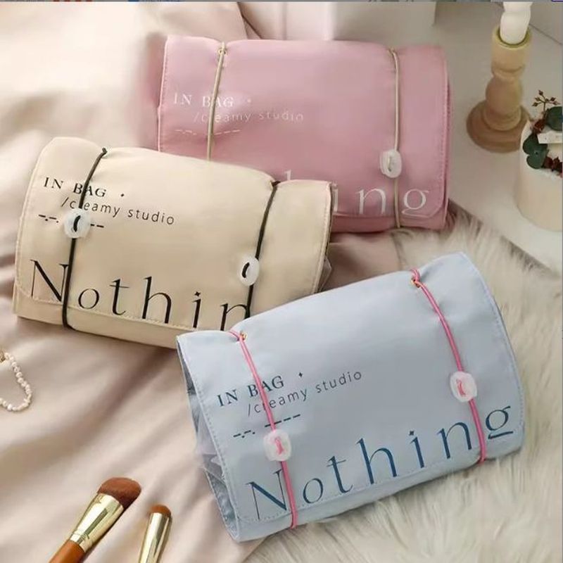 Moda dobrável viagem saco cosmético armazenamento portátil grande capacidade viagem quatro-em-um lavagem armazenamento d
