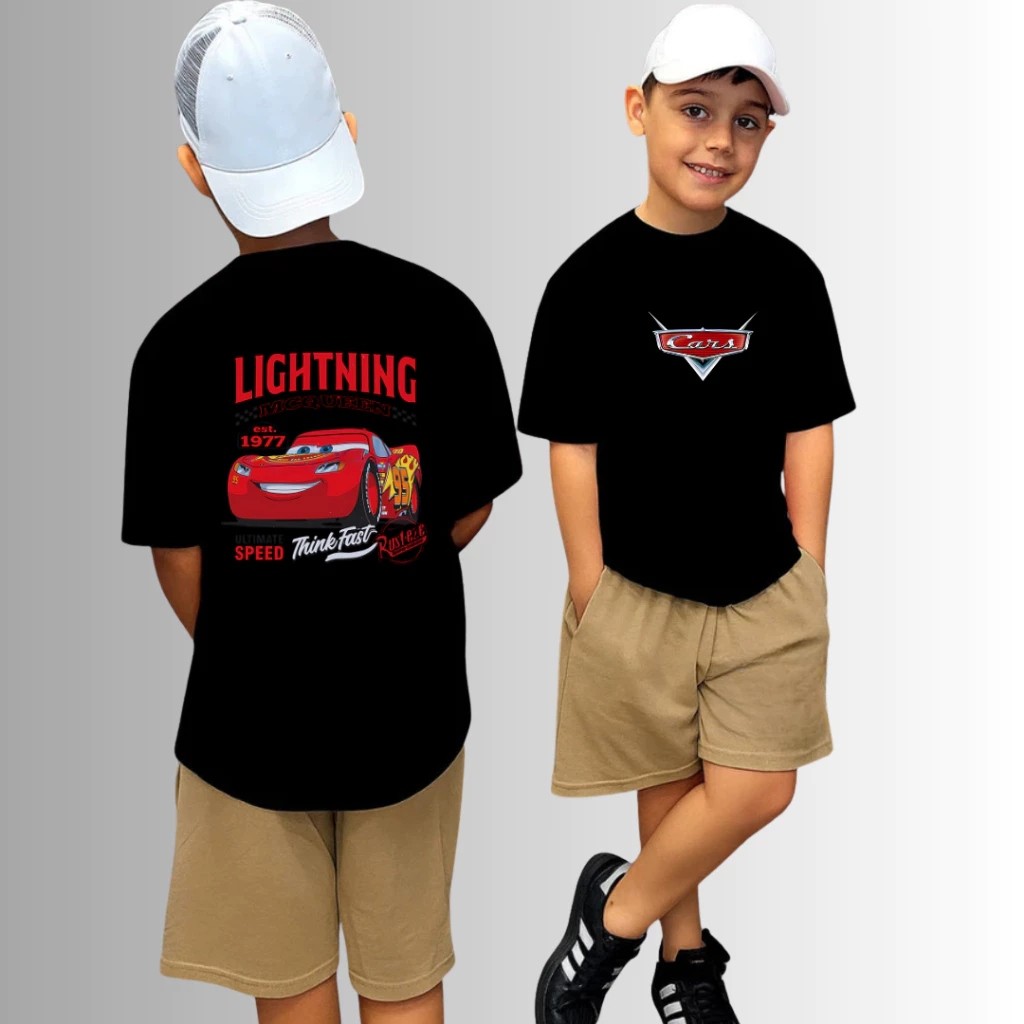 Camiseta Infantil Lightining - Estampas Exclusivas para Crianças 100% Algodão Unissex Menino E Menina
