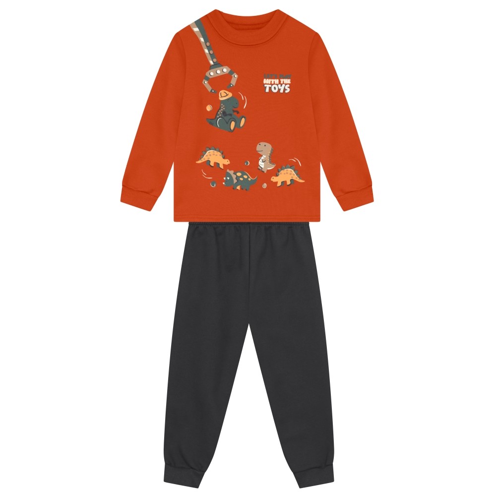 Conjunto Infantil Menino Inverno Blusão Moletom Calça Jogger Brandili