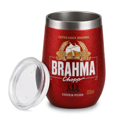 Copo Cuia Térmico Inox Tampa Acrílica 350ml Estampa Cerveja Chopp Presente Cervejeiro Gelada Churrasco