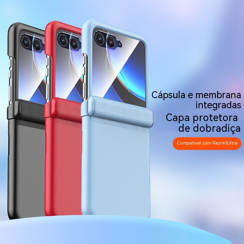Motorola Razr 40 Ultra/Plus Skin-Feel Filme de capa de couro com injeção de óleo