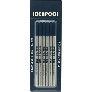 Refis de Caneta Rollerball Substituíveis de 0,7mm para Canetas Esferográficas Rosewood, Tinta Preta, Pacote com 6
