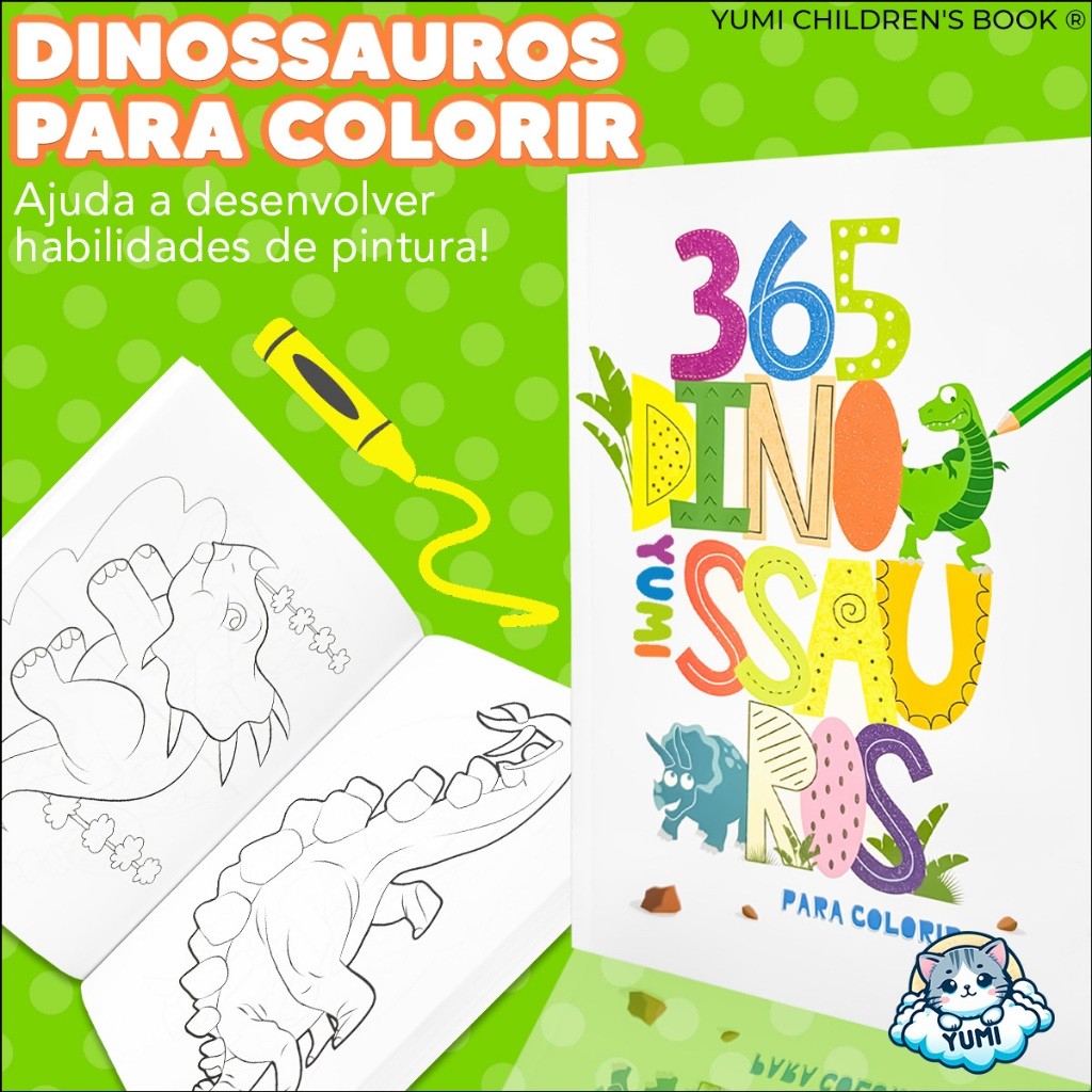 Livro 365 Desenhos Para Colorir Dinossauros + Caneta Canetinhas Coloridas Touch Com Ponta Dupla · foto 2
