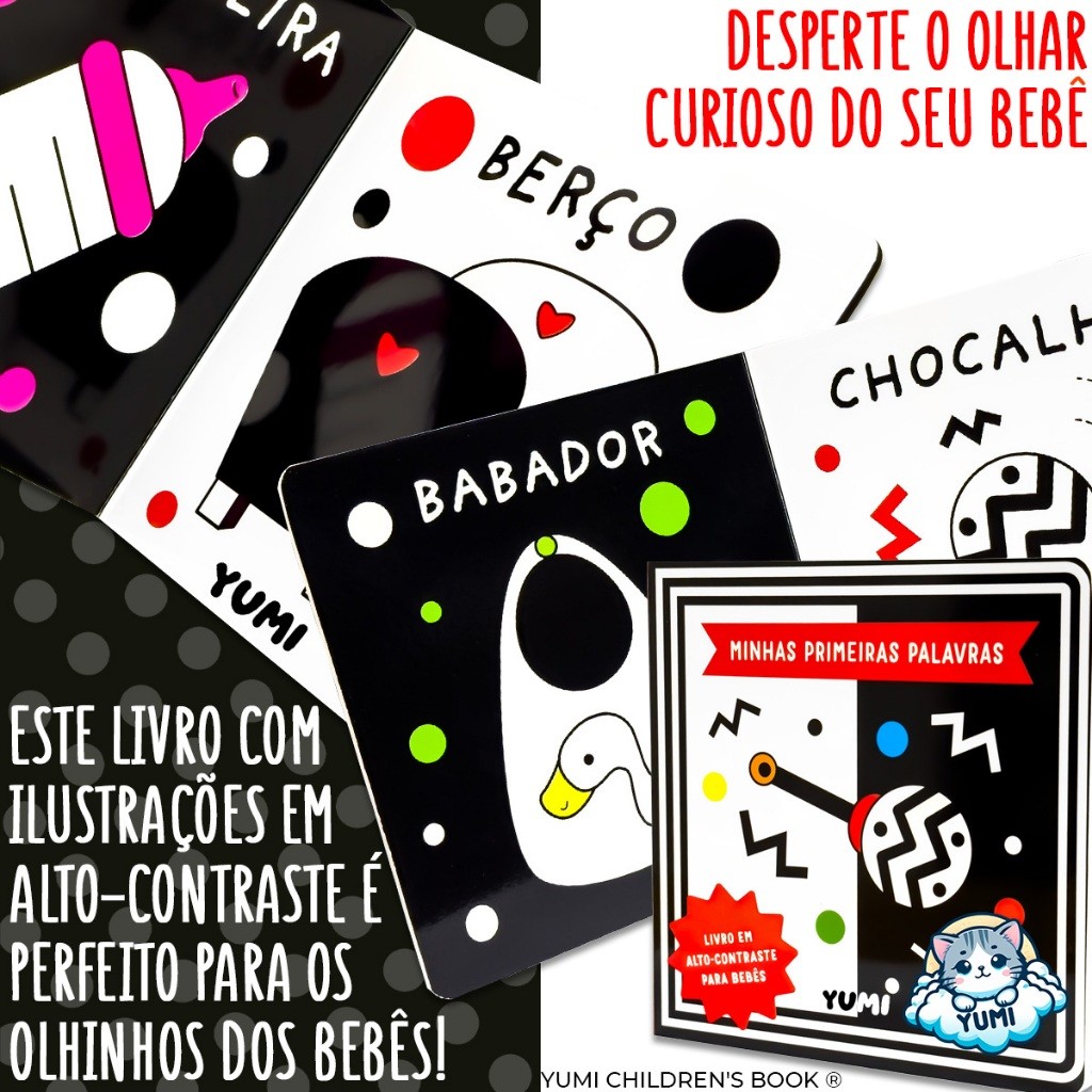 Livro Bebê Alto Contraste Minhas Primeiras Palavras: Estímulo Visual Sensorial Recém-nascidos Montessori · foto 2
