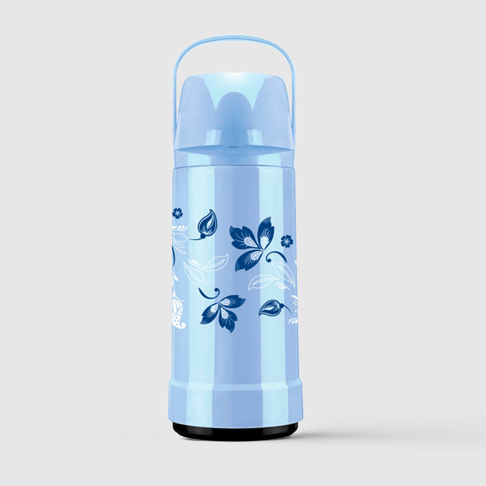 Garrafa Térmica GLT Pressão 1L Folhas Azul Ice Invicta