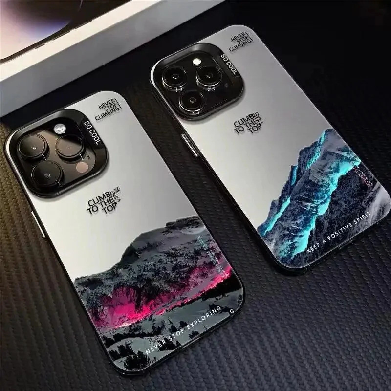 Capa de Telefone com Paisagem de Montanha Nevada e Pôr do Sol para Xiaomi Mi 14T
